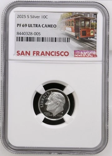 2025 S Silver Proof Roosevelt Dime 10C NGC PF 69 UCameo - Low Silver Mintage