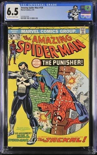 1974 The Amazing Spider-Man #129 Comic Book 1st Appearance Punisher CGC 6.5