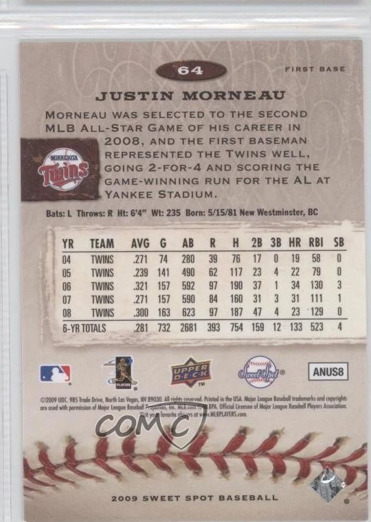 2009 Sweet Spot Justin Morneau #64 - Image 2 of 2