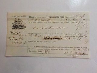 Ship Document 1848 Sloop Tecumseh Illustration Signature Maritime Ephemera VTG