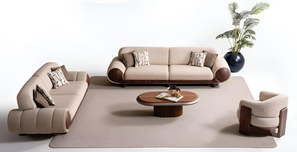 Moderne Wohnzimmer Couchgarnitur Designer Sofas Luxus Sessel 3Tlg-image