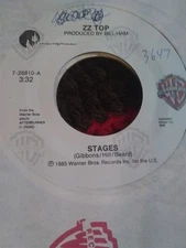 ZZ Top, Stages ~ 1985 Warner Bros. 45 +sleeve