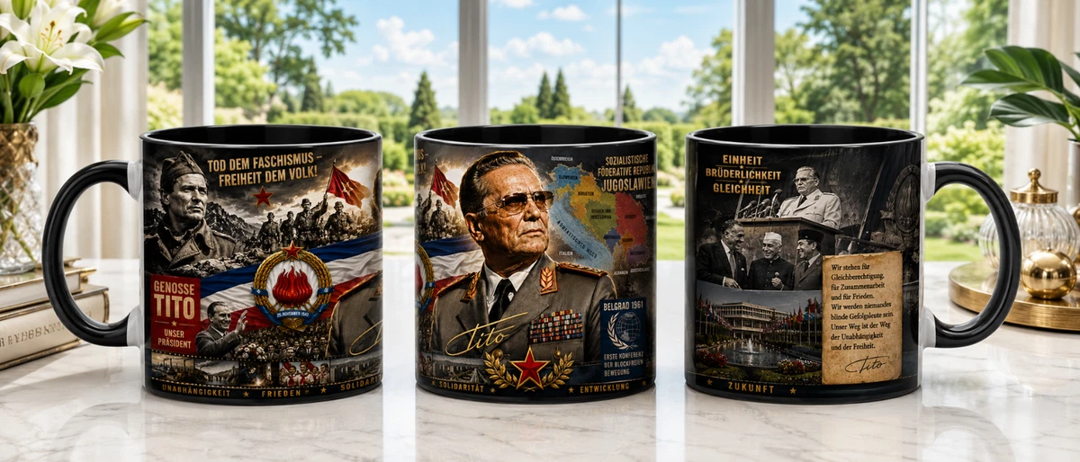 Josip Broz Tito Collage Tasse Geschichte Jugoslawien Freiheit Bosnien Kroatien 1