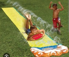 Dunlop Water Slide 4.9m Kids Garden Slip Slide Outdoor Summer With Anchors