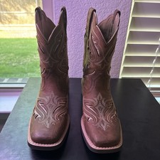 Ariat Kid's Round up Bliss Brown Leather Western Boot Size 2.5 - Sassy Brown
