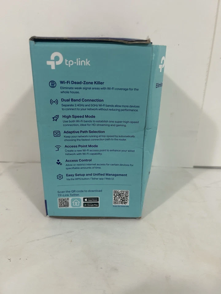 TP Link  AC1200 WiFi Range Extender Up to 1200Mbps Dual Band - Image 2 of 4