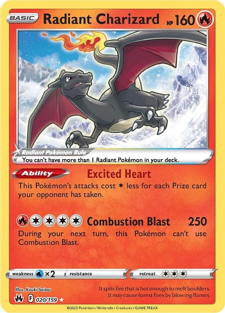 Holofoil Radiant Charizard - 020/159 - NM - EN SWSH: Crown Zenith