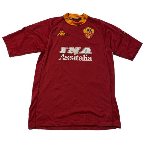 Vintage AS Roma Soccer Jersey Mens Large Kappa Red Patch Logo