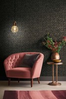 Edle Mustertapete Mit Abstrakten Details– Schwarz, Braun, Gold
