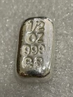 999 SILVER SKULL & CROSSBONES 1/2 TROY OUNCE  LOAF STYLE BAR ATLANTIS MINT