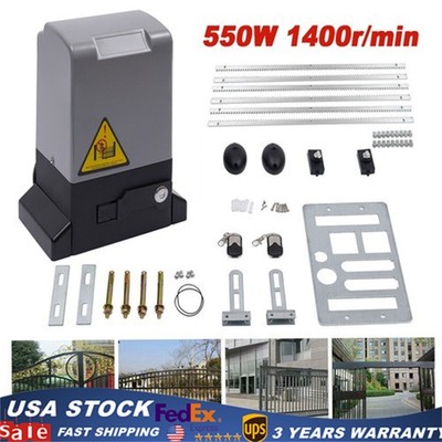 2700lbs Automatic Sliding Gate Opener Rack Driven w/ 2 Remotes & Complete Kit