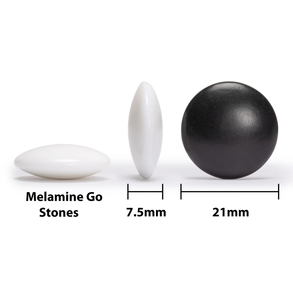 Shin Kaya Reversible Go Game Set Board (0.8-inch) with Double Convex Stones - Image 4 of 4