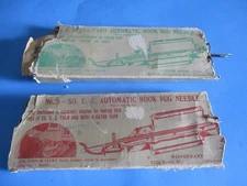 NO. 3 SO. E.Z. & NO. 8 VELVA-YARN AUTOMATIC HOOK RUG NEEDLE VINTAGE WITH BOXES