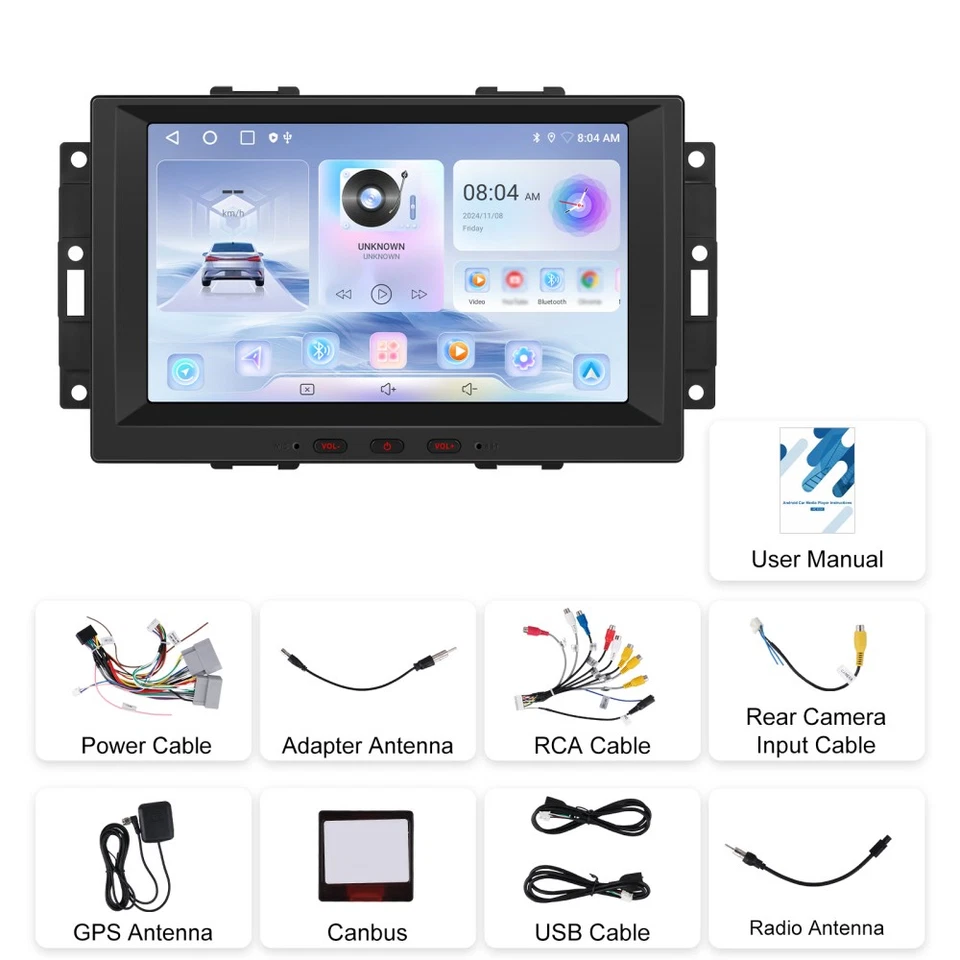 2+64GB Android 15 Autoradio CarPlay WiFi GPS Navi für Chrysler 300 300C 2005-10 - Bild 4 von 4