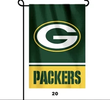 Green Bay Packers Double sided Garden flag, Heavy Duty Poly 12x18 New