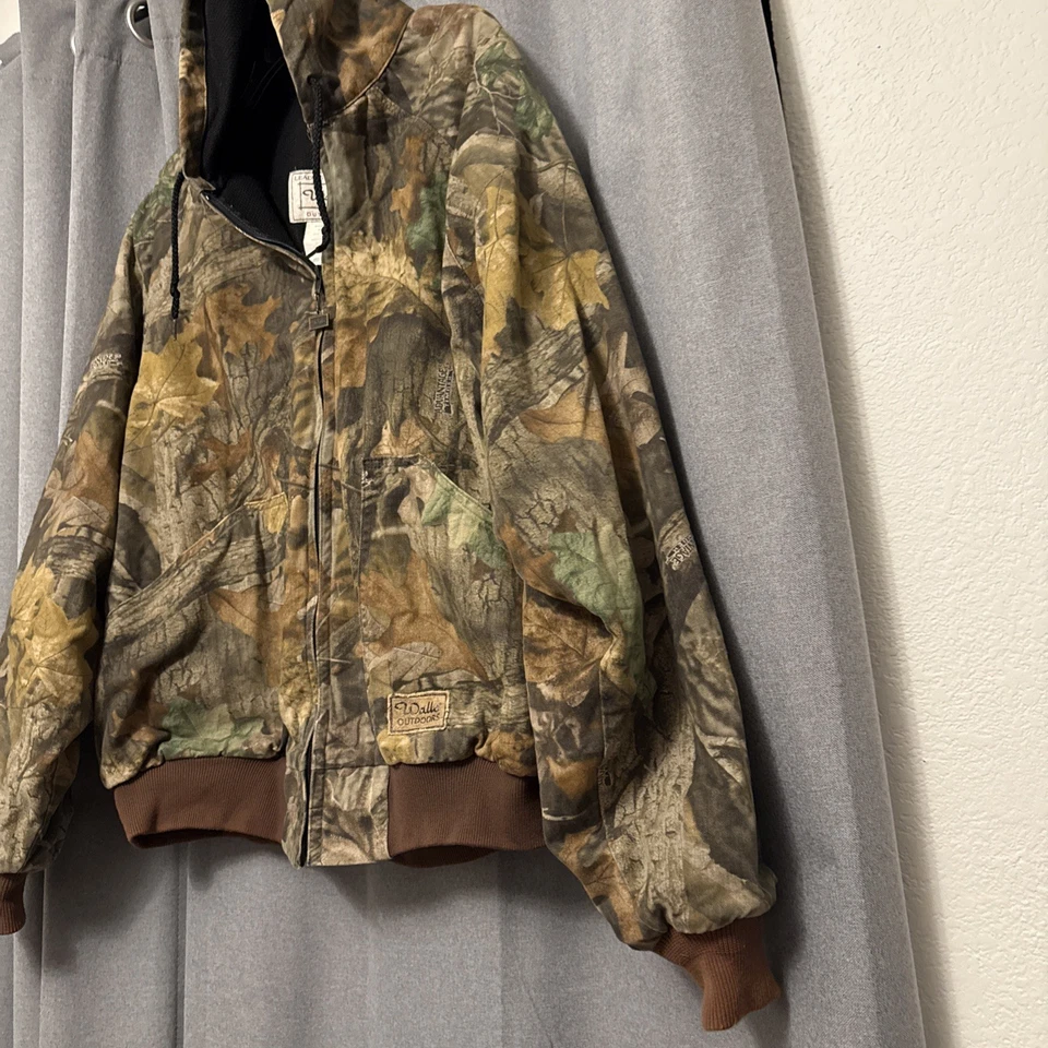 Vintage Men’s XL Tall Walls Realtree Advantage Timber Camo Bomber Hunting Jacket - Image 3 of 4