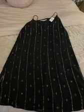 Ann Taylor loft Crepe Beaded Dress Black NWT