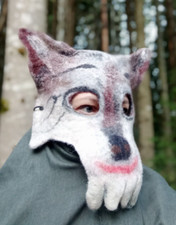Masque de loup en feutre de luxe. masque de loup adulte unisexe. couvre-chefs...