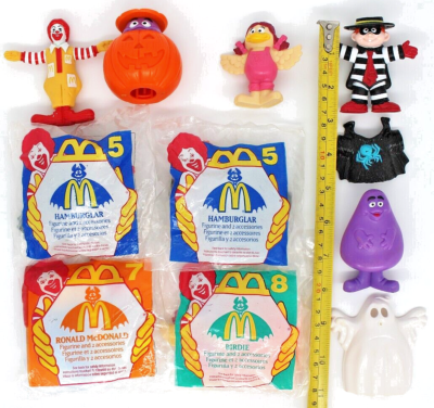 Vintage McDonald's Halloween Happy Meal Toy Lot Ronald Grimace