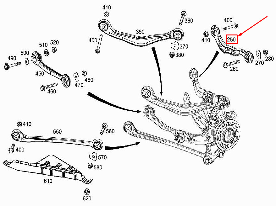 MERCEDES-BENZ S W222 Rear Axle Camber Strut A2213502506 NEW 
