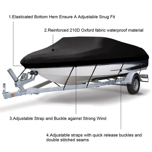 Cubierta de barco 210D resistente impermeable apta para pontón cubierta barco casco en V pesca - Imagen 13 de 45