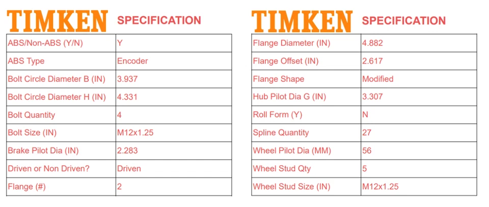 Buje de cojinete de rueda trasera TIMKEN para Subaru Forester 2009-2013 Outback Legacy 5 tacos Foto 2 de 4