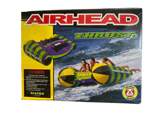 Airhead Thrust 3 Deck Tube, 3 Rider Towable Raft Water Float AHTU-03 | eBay