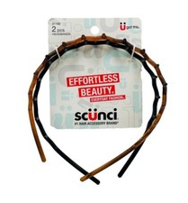 Scunci Effortless Beauty Headbands, 1-Inch Wide, 2-Count 1-Pack 
