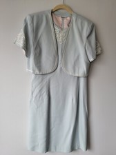 Vintage JESSICA HOWARD 2 Pc Dress And Jacket Set Blue 10 Petite