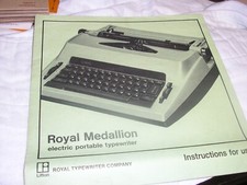 ROYAL MEDALLION ELECTRIC PORTABLE TYPEWRITER OWNERS MANUAL FOR USE, SEE PICTURES thumbnail