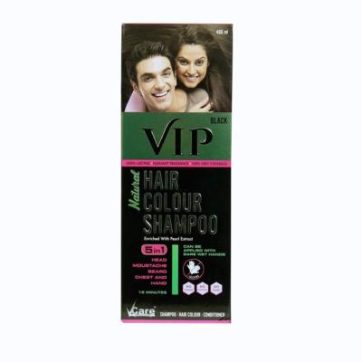 VCare VIP Hair Colour Shampoo 5 In 1- 400ML -Head,Moustache,Beard,Chest, Hand
