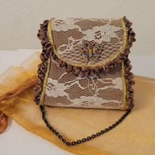 Vintage Lace Coin Purse / Coin Purse With Butterfly 3.5"