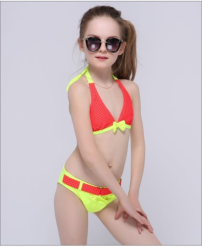 NWT GIRLS size 10, 12 EYE-CATCHING MIXED COLOR BELTED HALTER BIKINI CHOICE - Picture 8 of 16