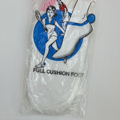 VTG Women’s Socks 70's White Pink Pom Pom Low Cut Acrylic Blend 8.5-11 USA Golf - Picture 3 of 6