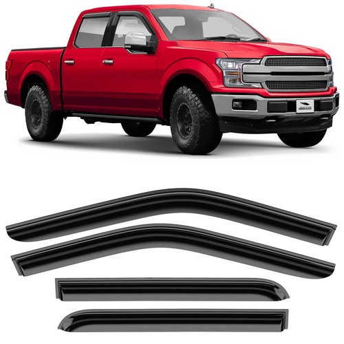 Extra Durable Window Deflectors Tape-On Window Visors Rain Guards Fit for Ford F150 2015-2025 Supercrew, Sun VISORS, Wind Vent for Shades, Exterior ag0050