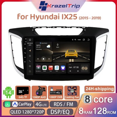 8 Core QLED Car Stereo for Hyundai IX25 2015 2016 2017 2018 2019 Carplay DSP Fan