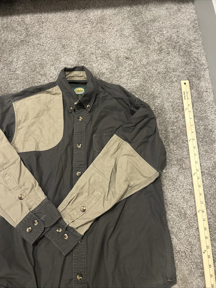 Cabelas Shirt Medium Shooting Hunt Long Sleeve Button Shoulder Pad - Image 3 of 4
