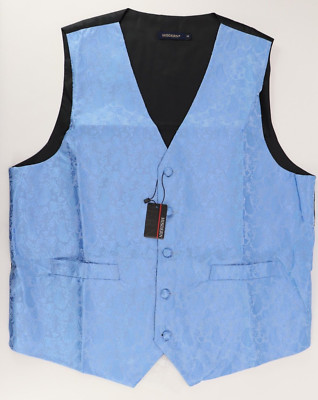 HISDERN Men's Suit Vests 3pc Paisley Floral Tuxedo Vest and Tie & Pocket Square 