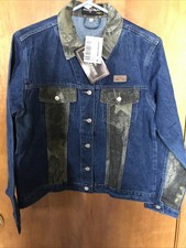 Janet Blase Wrap It Up Size Medium Realtree Camo Denim Button Down Jacket Women