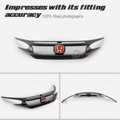 Fiberglass Front Grilles With Mesh For FK7 Convert To FK8 Modified Body Kit