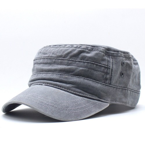 Unisex Clásico Militar Plano Sol Sombrero Denim Lavado Gorras Clásico Vintage Gorra Sólida - Imagen 13 de 20