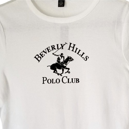 NWT Y2K Women Plus Fitted Beverly Hills Polo Club Capped Sleeve White T-Shirt 1X - Picture 2 of 4