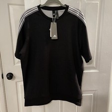 NEW WITH TAGS MENS ADIDAS PULLOVER SWEATSHIRT BLACK LARGE