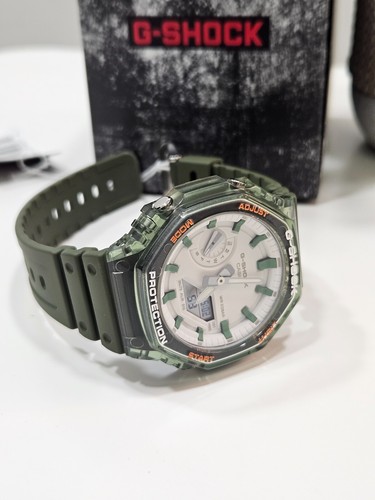 Casio G-Shock GA-2100 Green Transparent Mod – Custom Inner Ring – Original Watch - Picture 8 of 12