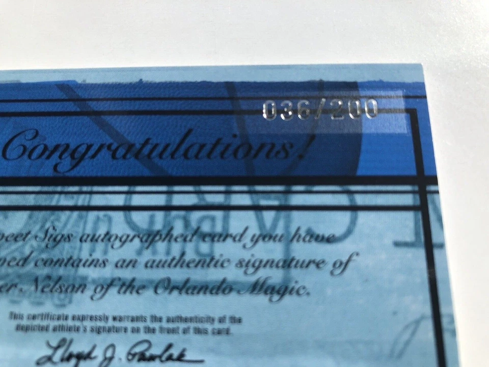 Jameer Nelson 2004-05 Fleer Sweet Sigs Authentic Signed Rookie Card #SSG-JN #036 — 第 3/4 张图片