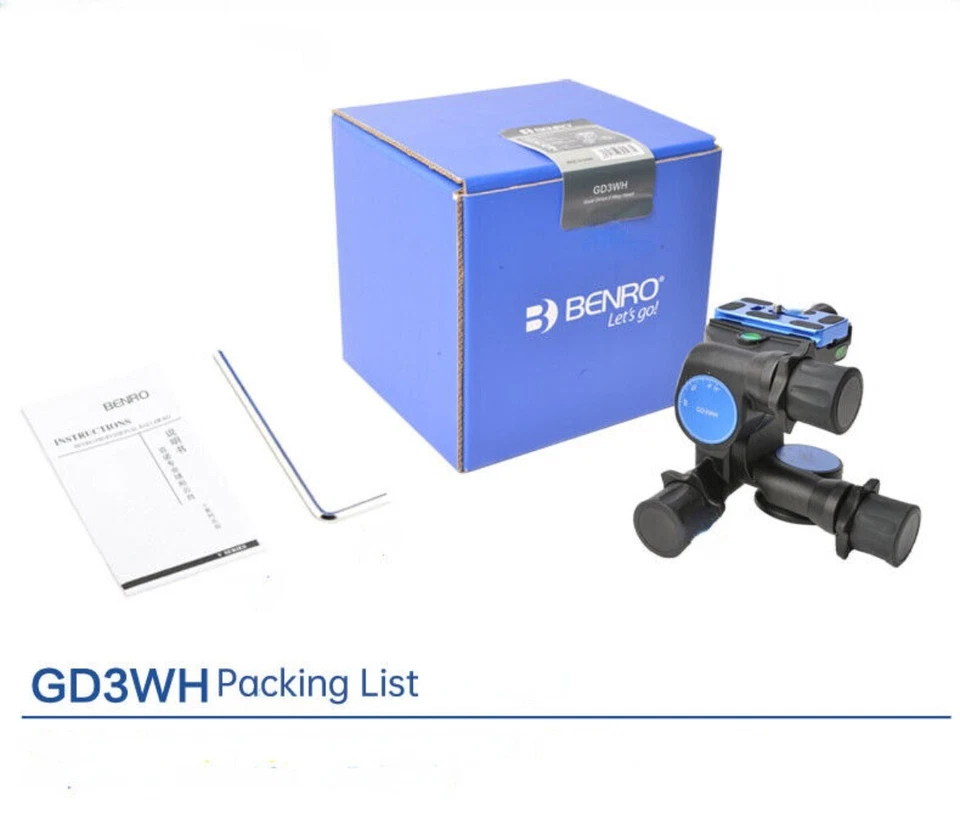 Benro GD3WH Head Gear Drive 3 Way Head Three-Dimensional Heads For Camera Tripod - Image 2 of 4