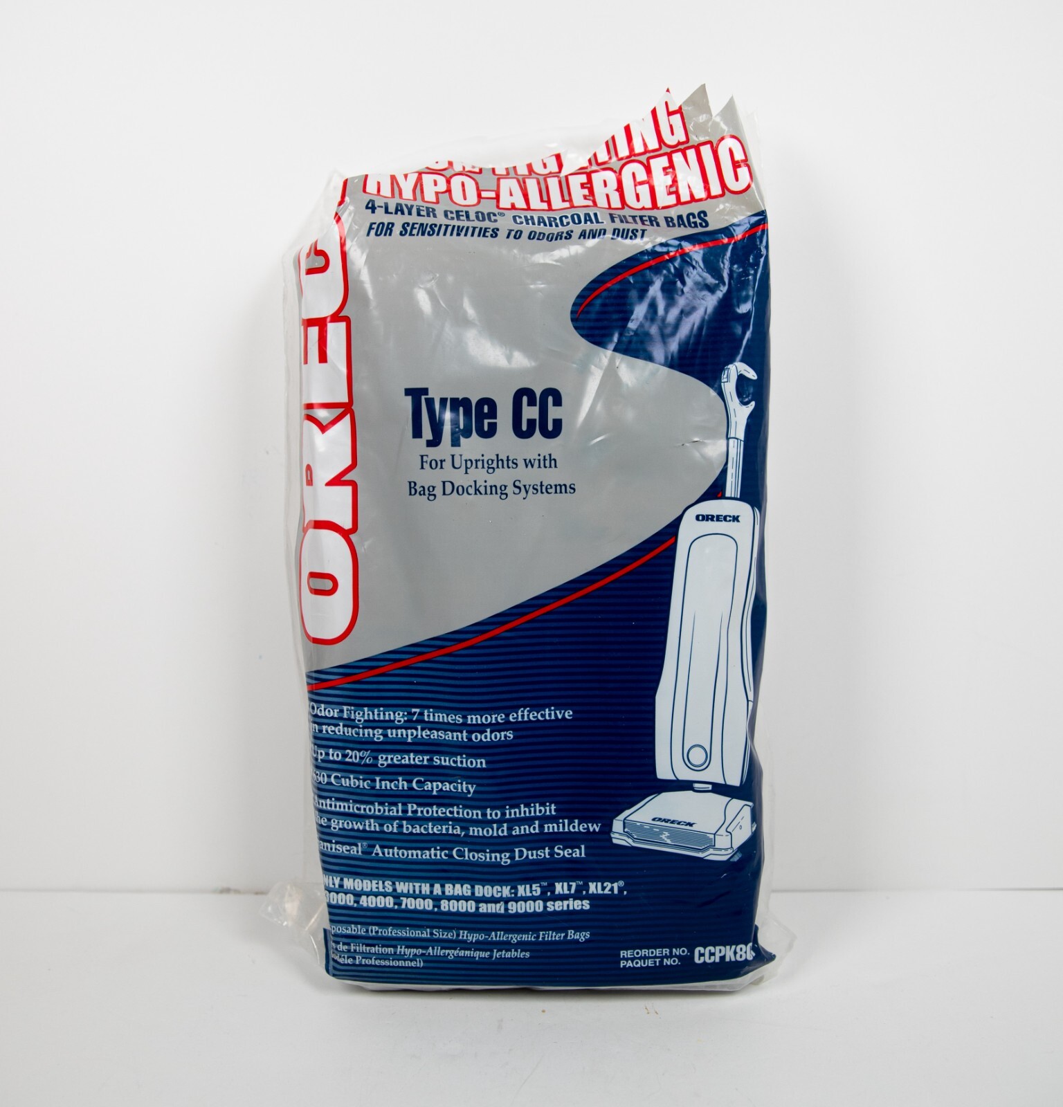 ORECK 7 Pack Type CC 4 Layer Celoc Charcoal Filter Vacuum Bags CCPK80F