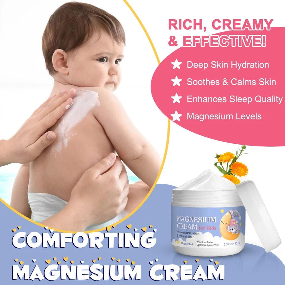 Magnesium Cream for Kids - Soothing Relief & Relaxation with Calendula, Aloe Ver - Image 4 of 4