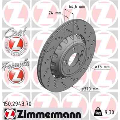 2x ZIMMERMANN Formula Z Bremsscheibe 150.2943.70