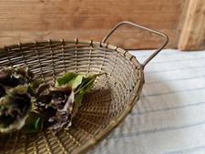 Mosiężne kosze plecione ~ Kosz druciany ~ Fil de Fer ~ Kosze druciane vintage
